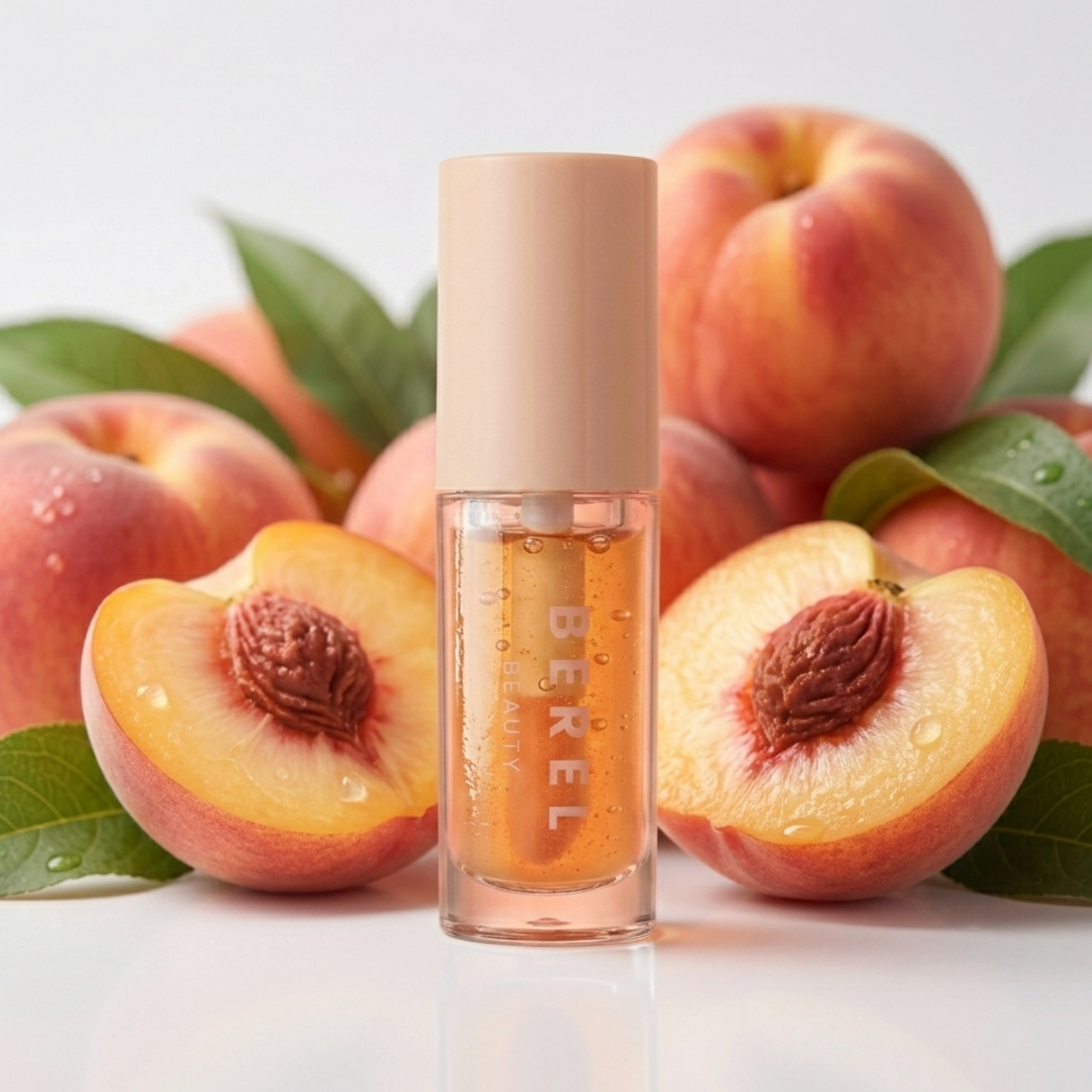 Berel Beauty Hydrating Lip Oil – Peach | Nourishing Glossy Lip Oil